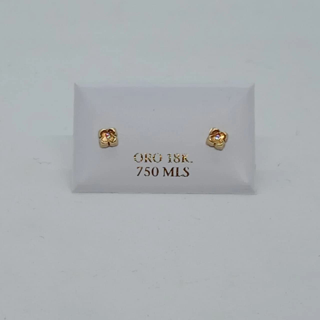 Zarcillos Abridores Mini Flor Destello 18K - B.F. ADAMS Bisutería Fina