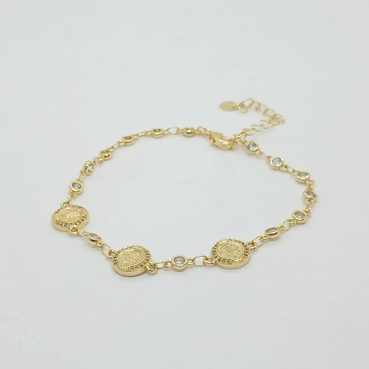 Pulsera Medallas con Brillos - B.F. ADAMS Bisutería Fina
