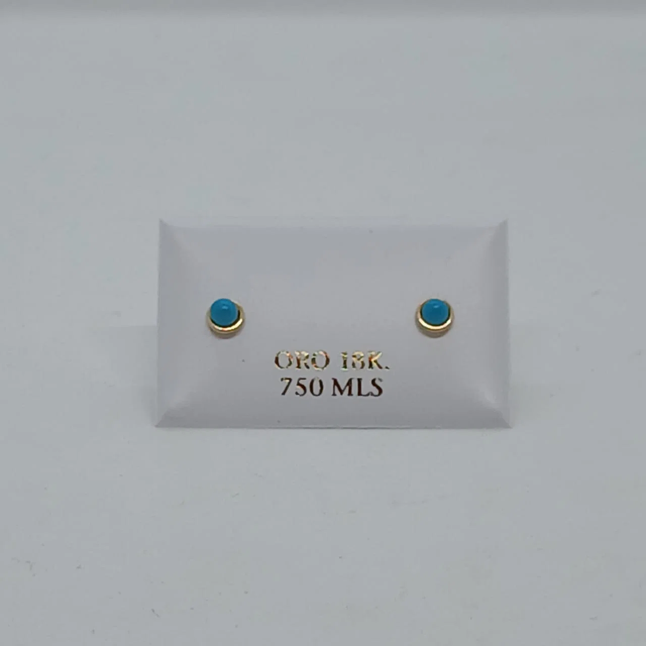Zarcillos Abridores Punto Turquesa 18K - B.F. ADAMS Bisutería Fina