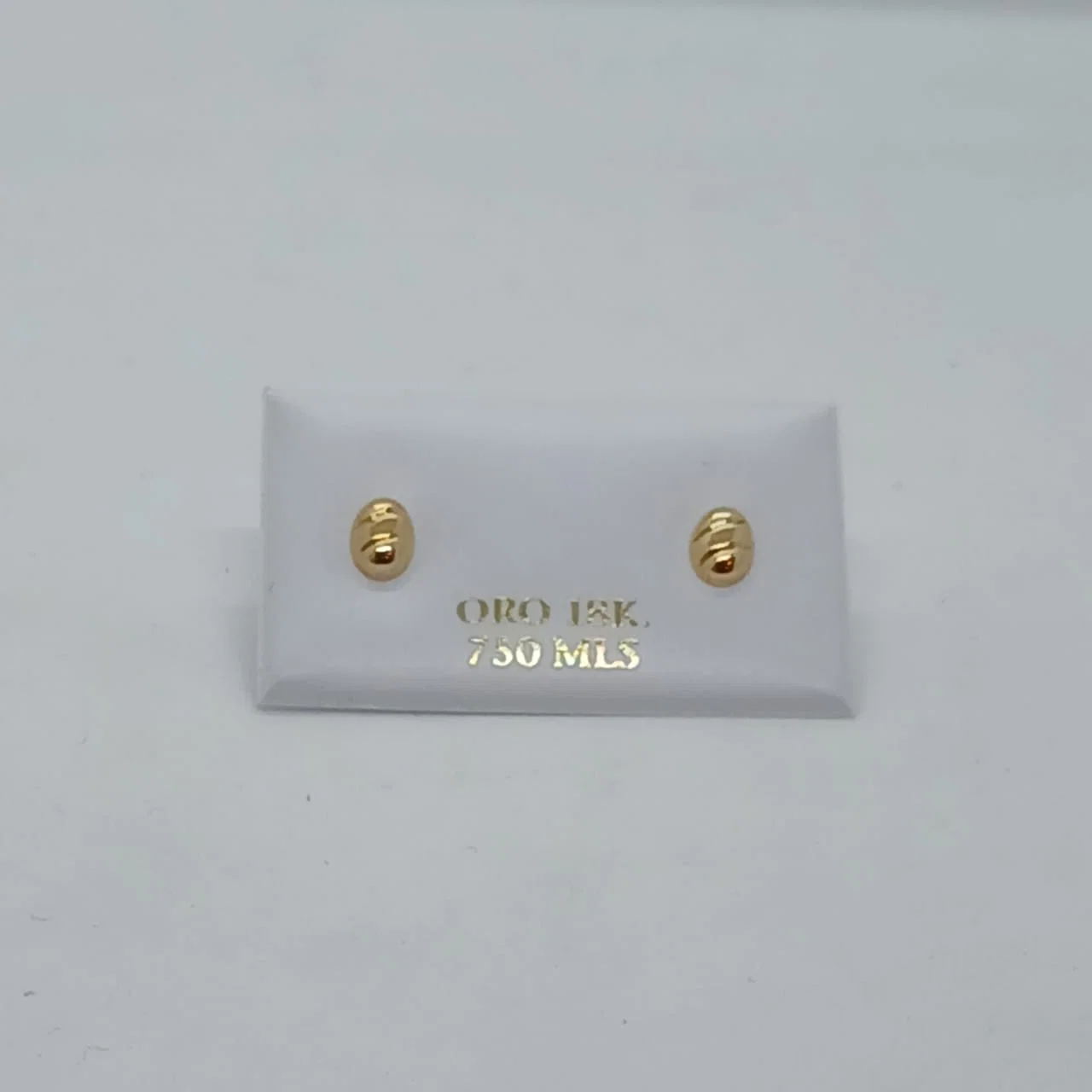 Zarcillos Ovalo Canelado 18K - B.F. ADAMS Bisutería Fina
