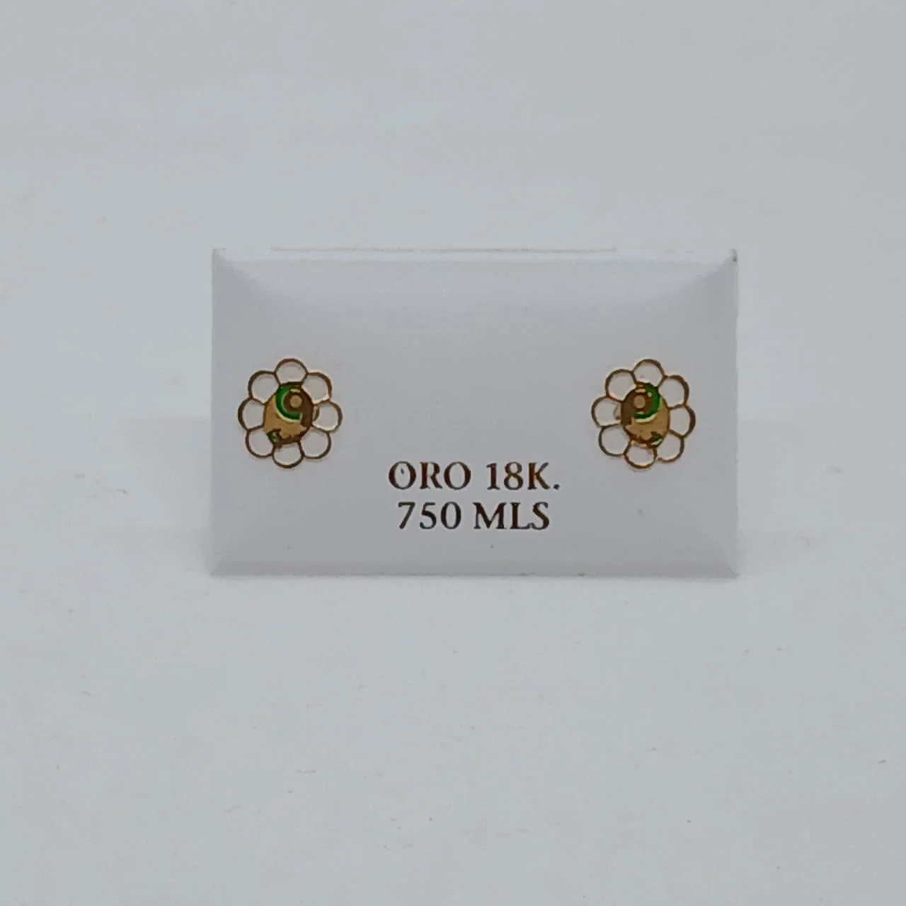 Zarcillos Abridores de Rosca Flor Calada 18K - B.F. ADAMS Bisutería Fina