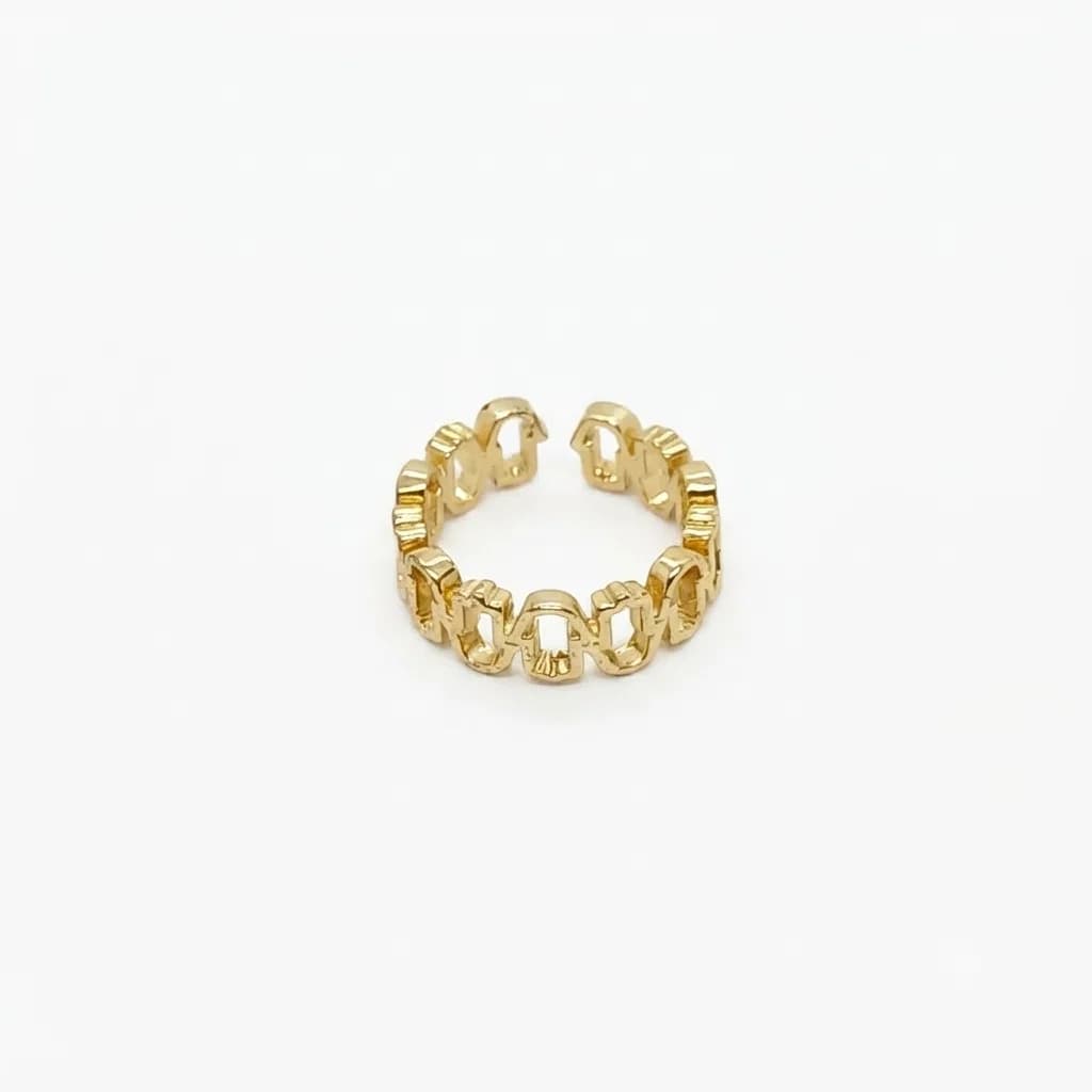 Anillo Eslabones Cuadrados - B.F. ADAMS Bisutería Fina