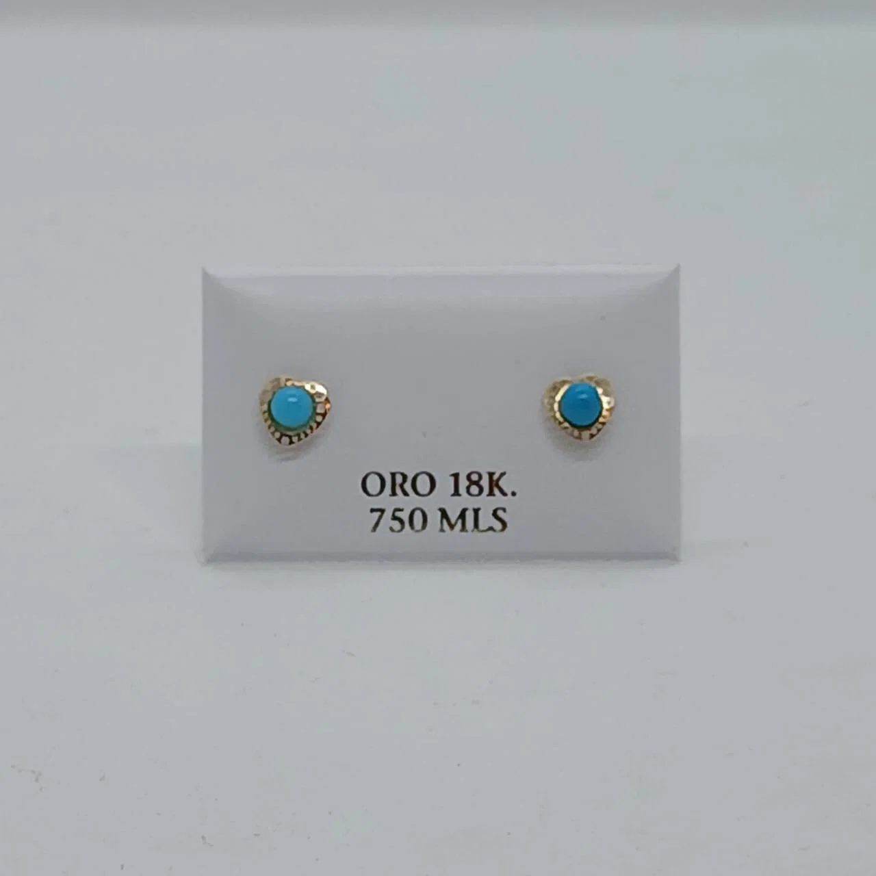 Zarcillos Abridores Corazón Turquesa 18K - B.F. ADAMS Bisutería Fina