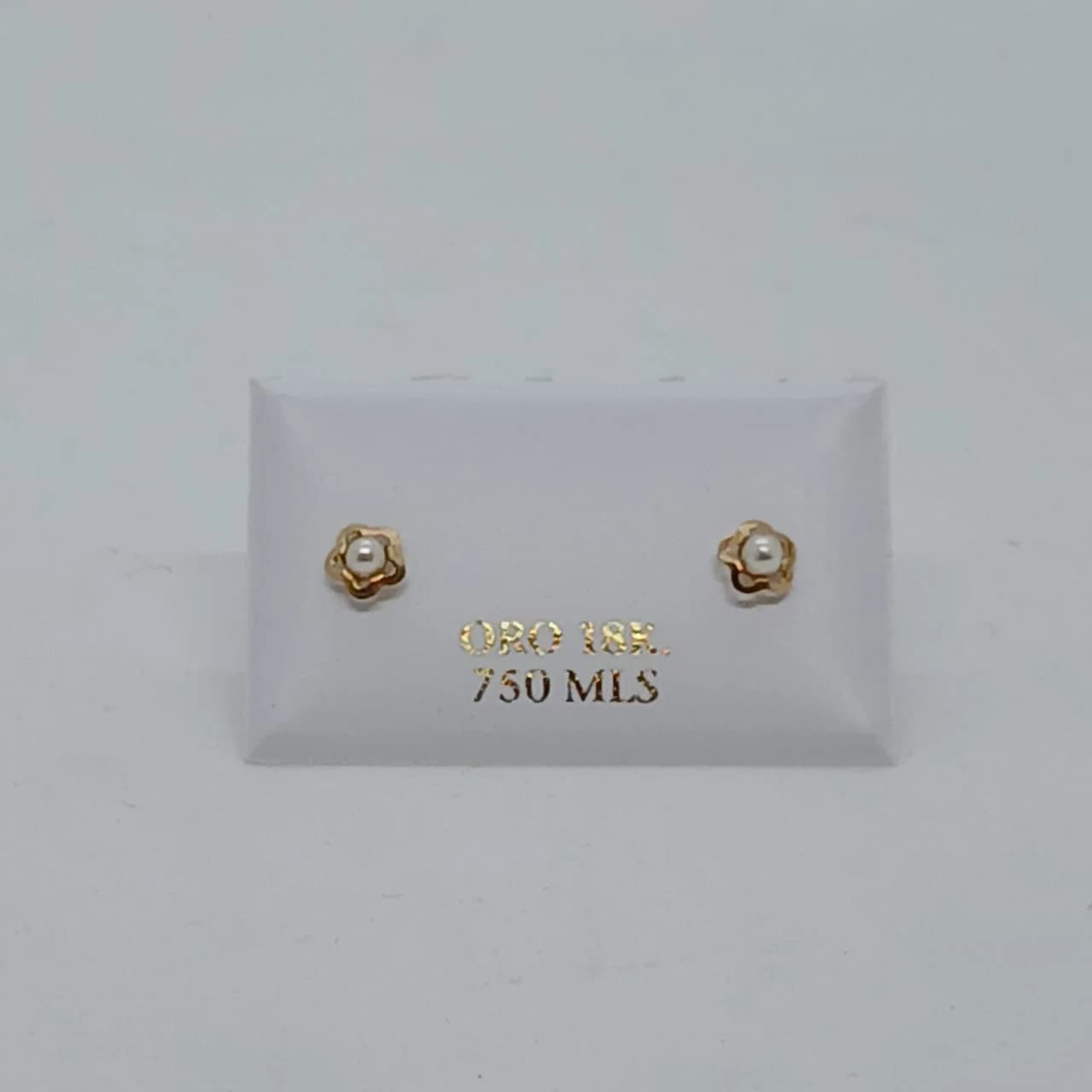 Zarcillos Abridores Flor de Perla 18K - B.F. ADAMS Bisutería Fina