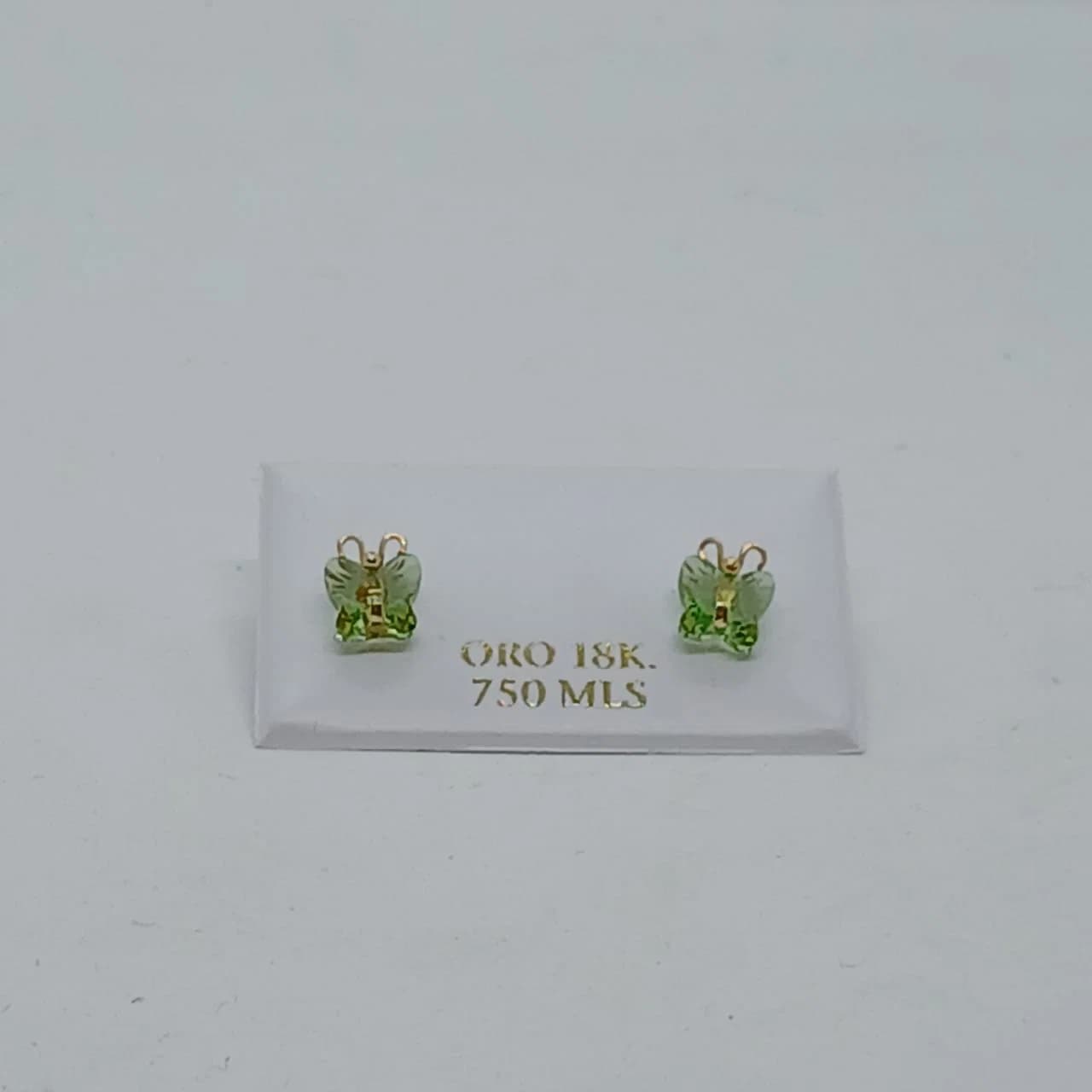 Zarcillos Abridores Mariposa Verde 18K - B.F. ADAMS Bisutería Fina