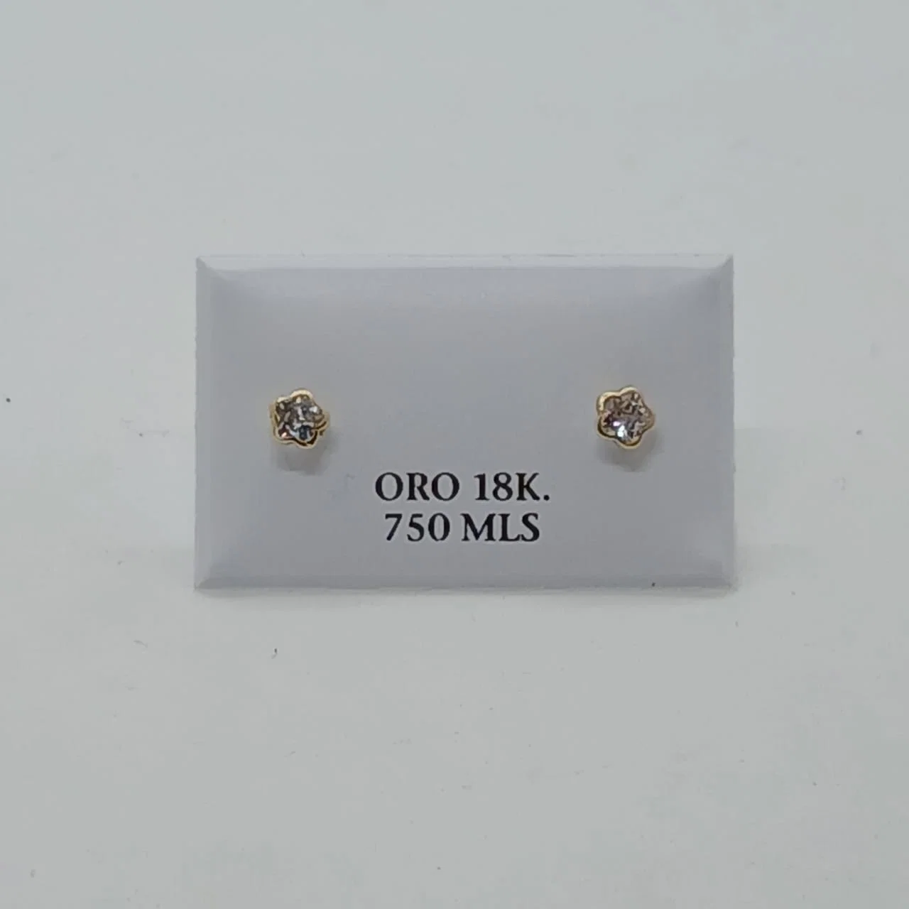 Zarcillos Abridores Mini Flor Brillante 18K - B.F. ADAMS Bisutería Fina