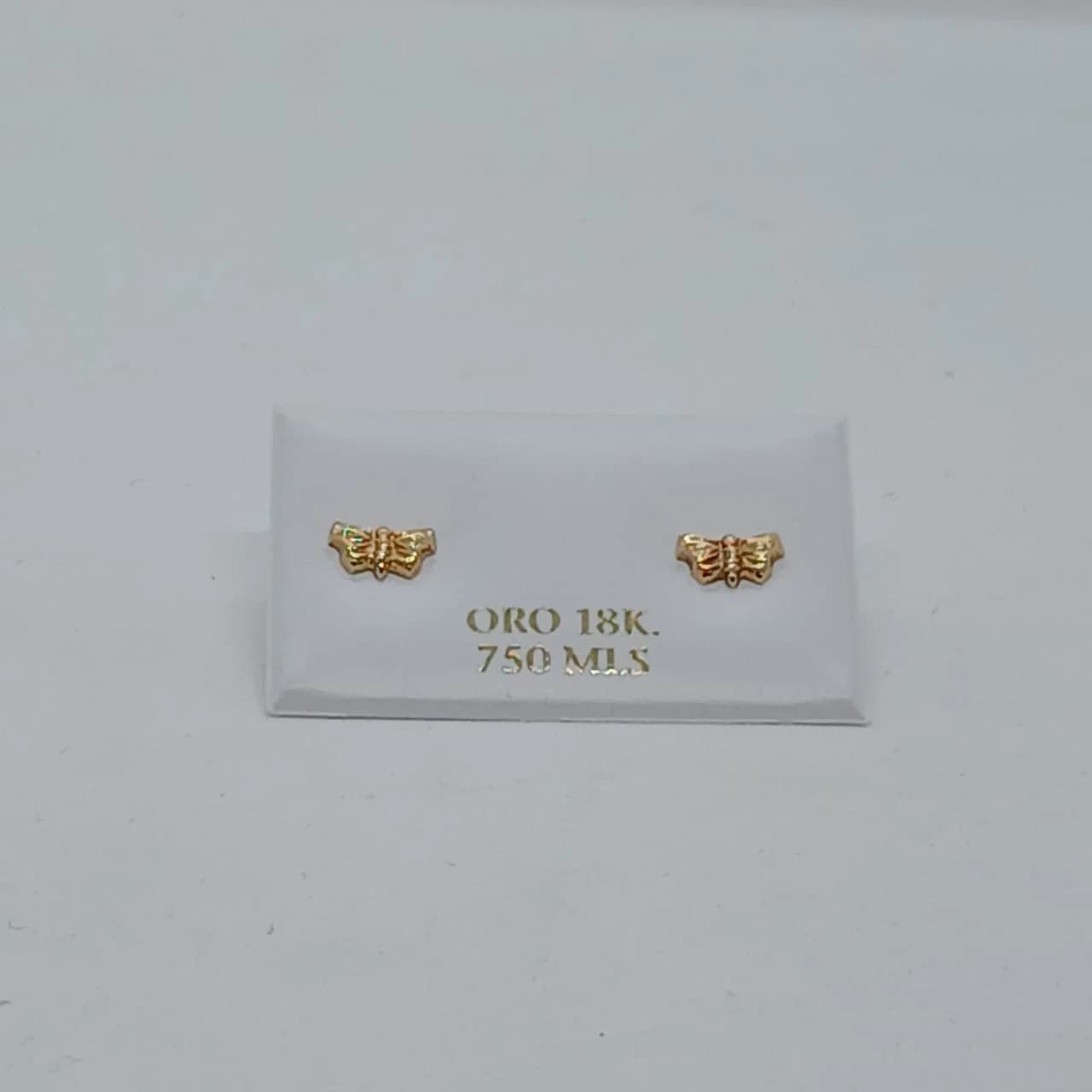 Zarcillos botón de mariposa 18K - B.F. ADAMS Bisutería Fina