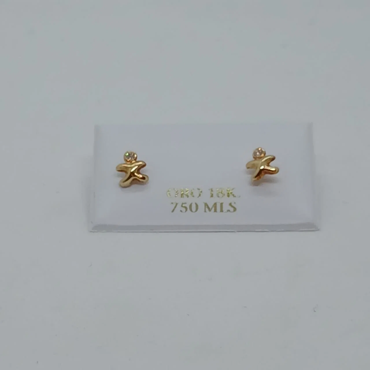 Zarcillos Abridores Cruz Curva 18K - B.F. ADAMS Bisutería Fina