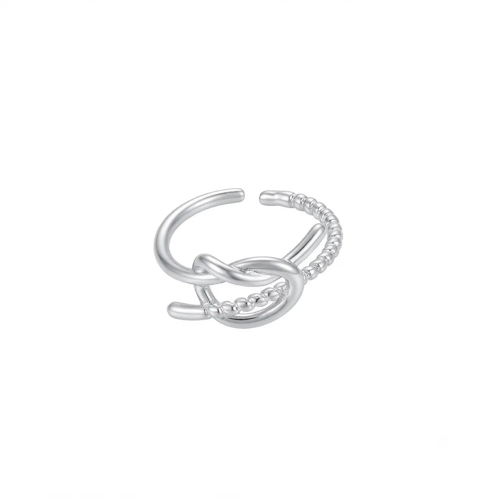 Anillo Nudo Doble Textura - B.F. ADAMS Bisutería Fina
