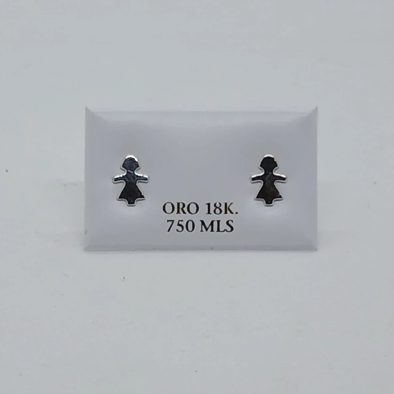 Zarcillos Muñequita Oro Blanco 18K - B.F. ADAMS Bisutería Fina