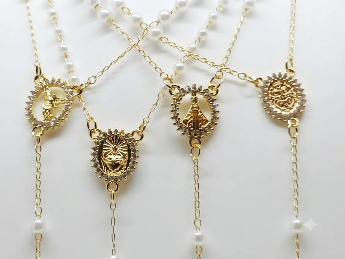 Collar Rosarios con Perlas - B.F. ADAMS Bisutería Fina