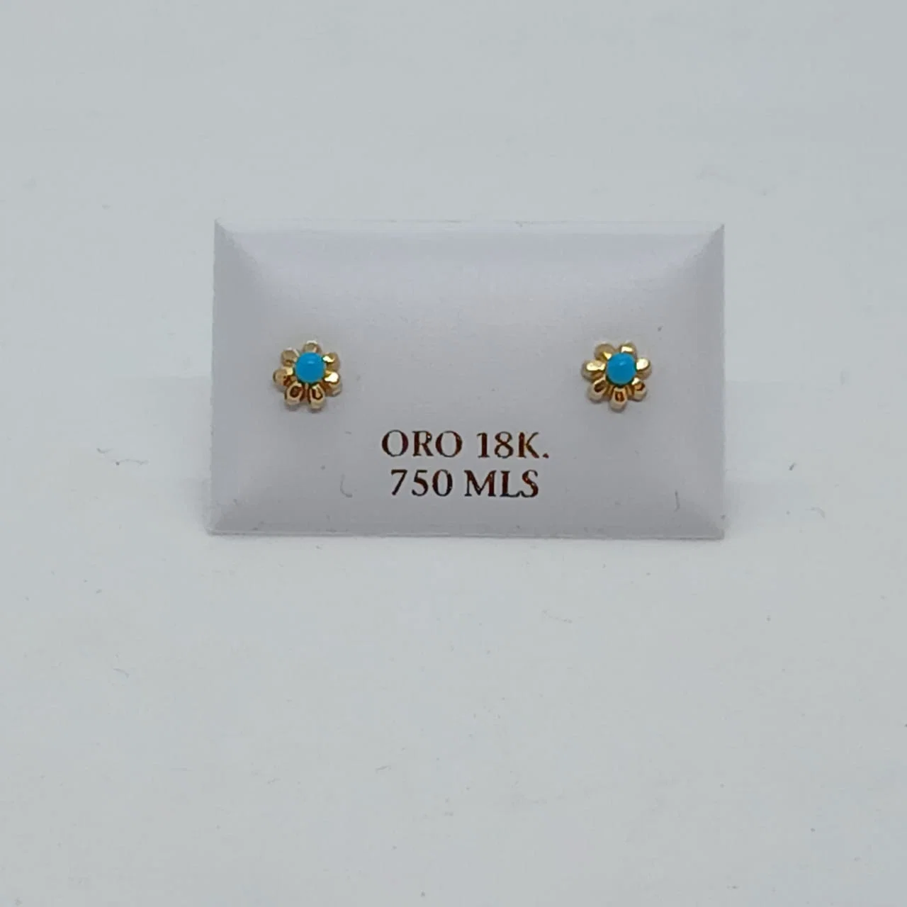 Zarcillos Abridores Margarita Turquesa 18K - B.F. ADAMS Bisutería Fina